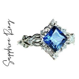 Women's 925 Marked Sapphire Ring